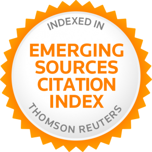 Orange badge that reads "Indexed in Emerging Sources Citation Index Thomson Reuters"